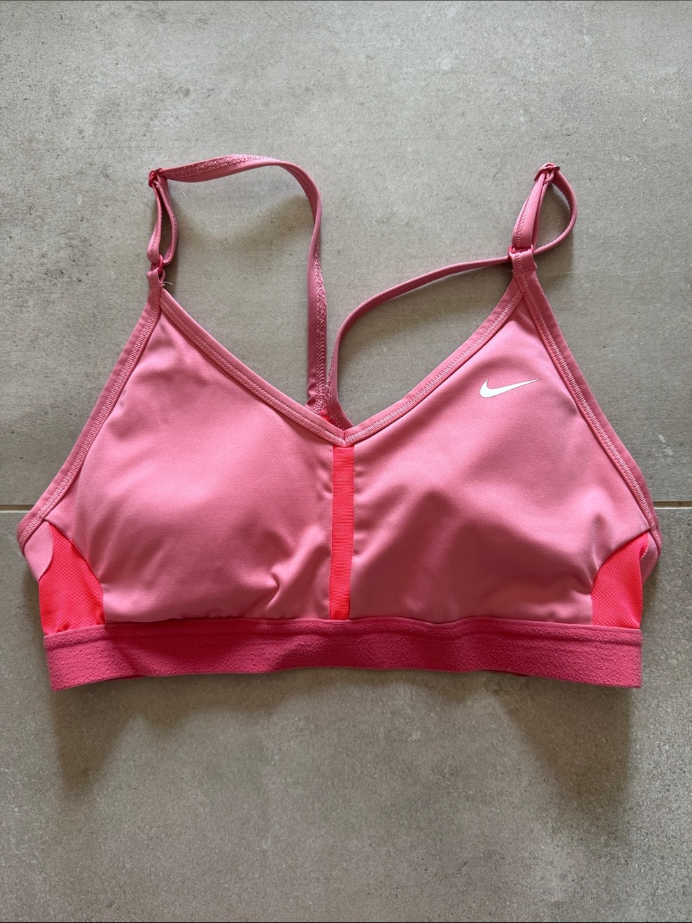 Nike Pink Coral Contrast Light-Support Sports Bralette